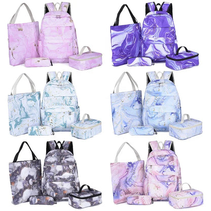 Inttox-🎒🦄 Sac à Dos 4-en-1 Mignon – Ensemble École Enfant & Femme