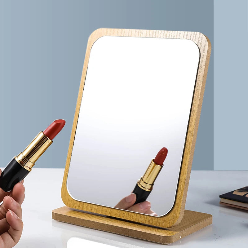 Inttox-Miroir de Maquillage Bois Naturel  ✨