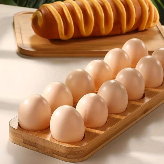 Inttox- Porte-Œufs en Bambou Naturel – Design Rectangulaire Épuré 🍳🌿
