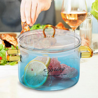 Inttox-Bol à Soupe Transparent Antiadhésif pour Chauffage Instantané 1.5L