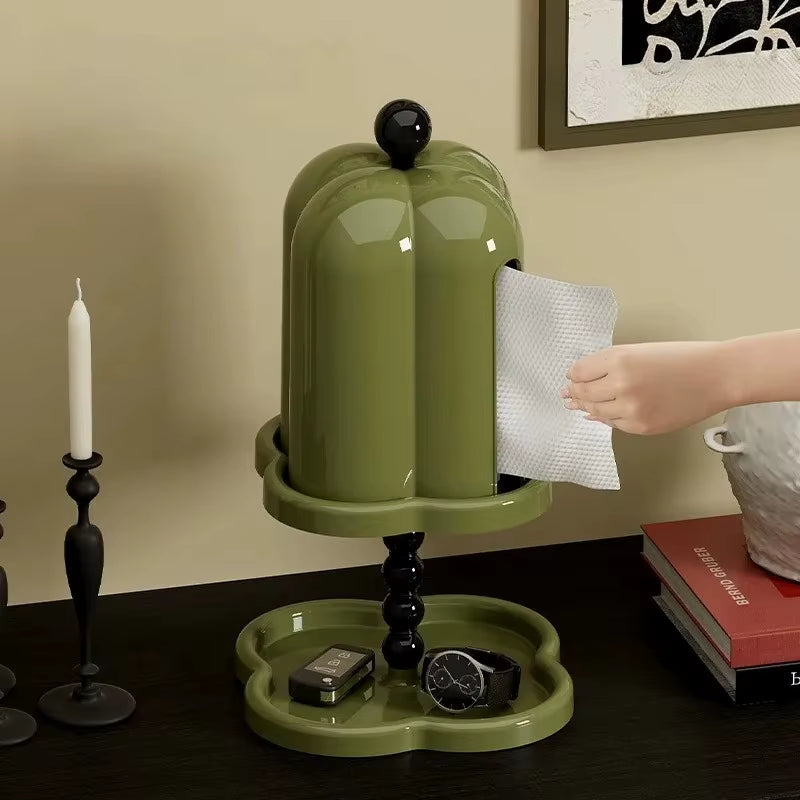 Inttox-Boîte à Mouchoirs Rétro Française 🇫🇷 | Design Café Chic ☕ | Organisateur Papier de Luxe ✨