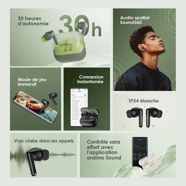 oraimo SpaceBuds Neo Véritables écouteurs spatiaux sans fil