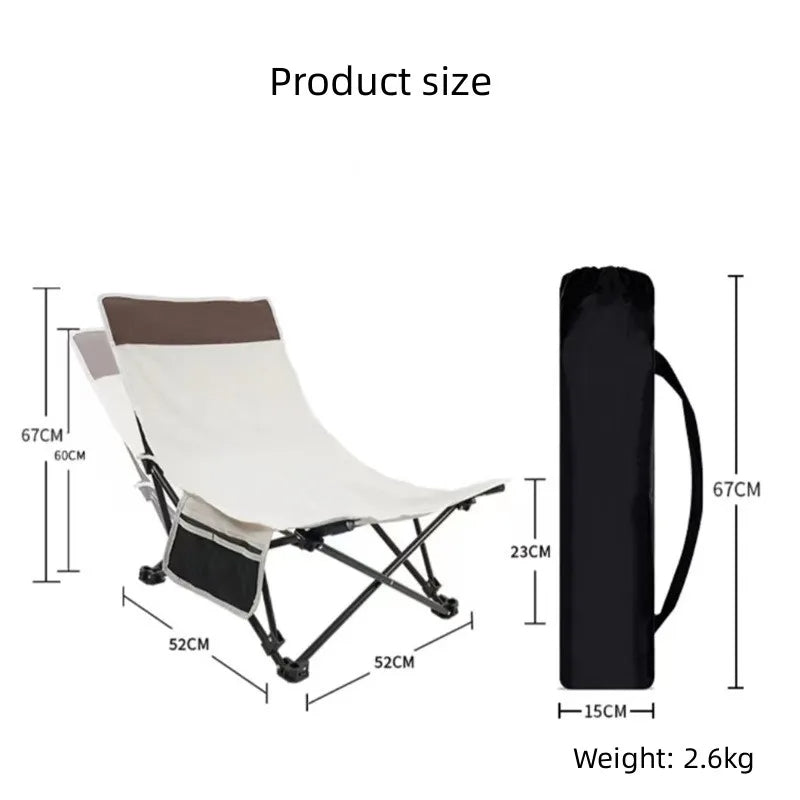 Inttox-🪑 Chaise de Camping Pliable & Confort Premium – Légère et Facile à Transporter