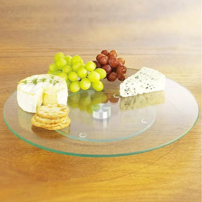 Inttox-Plateau à Gâteau Rotatif en Verre – Élégance & Praticité 🎂🌀 | Plateau de Service en Verre Personnalisé