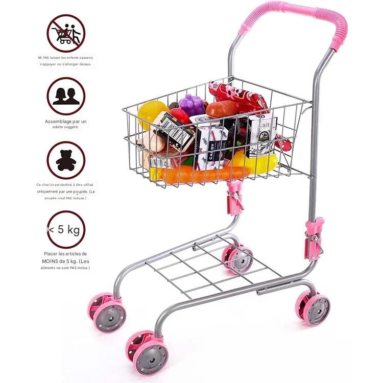 Inttox-Mini Chariot de Supermarché en Métal pour Enfants 🛍️
