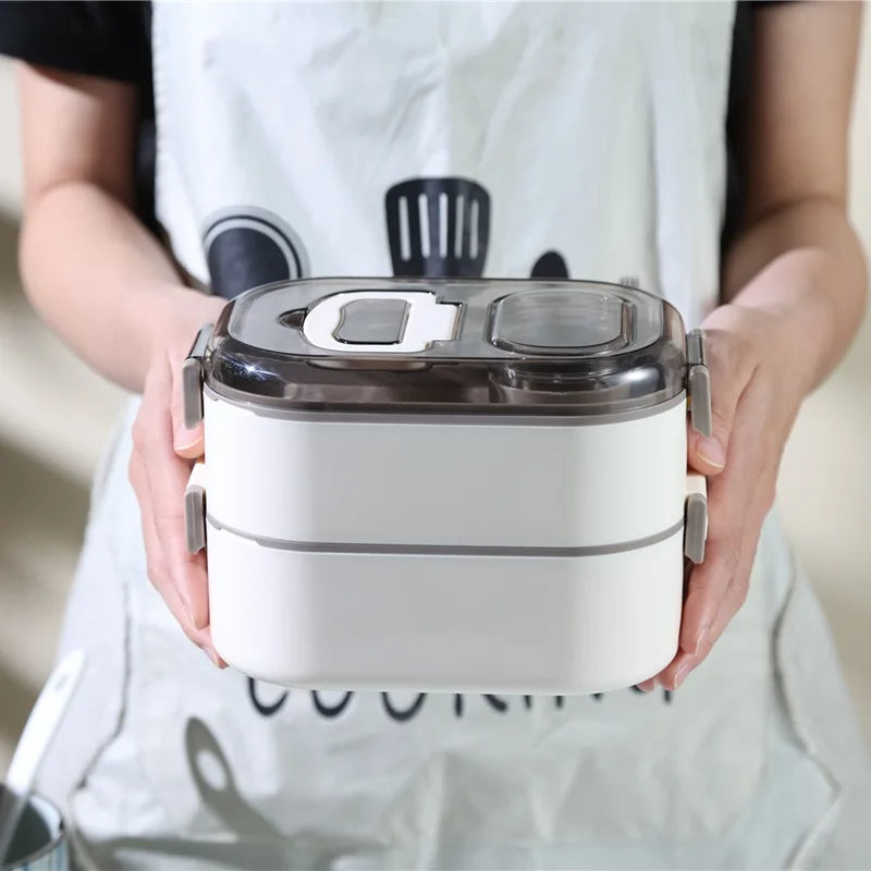 Inttox-🍱✨ Boîte à lunch double couche en acier inoxydable