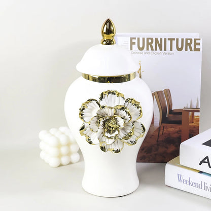 Inttox-🌹🏺 Vase Gingembre Européen de Luxe avec Rose  🌟
