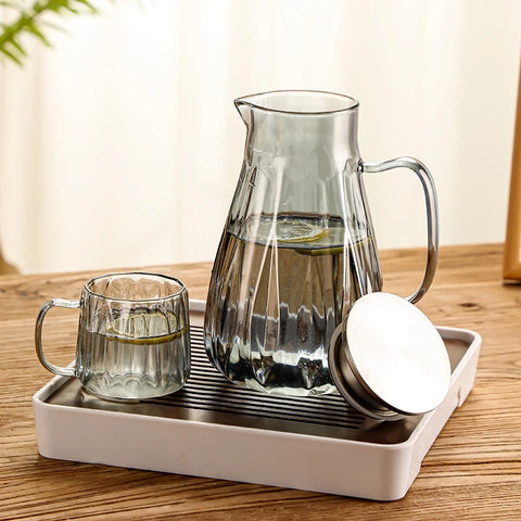 Inttox- Pot et Tasse en Verre pour Thé d'Eau Froide 7 piece - Inttox