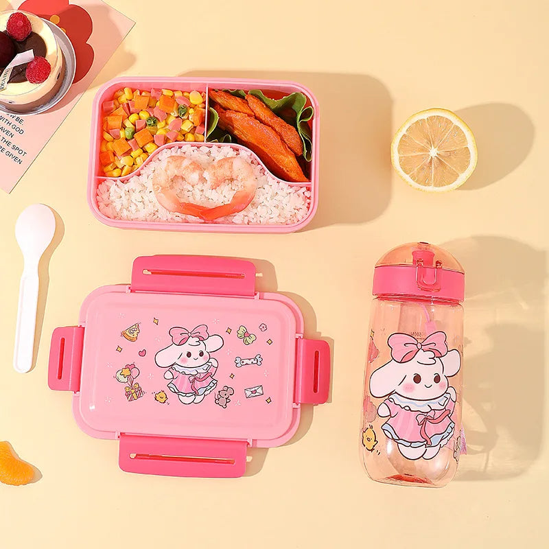 Inttox-🍱 Ensemble Boîte à Lunch & Bouteille d’Eau Enfant 🧃🐻