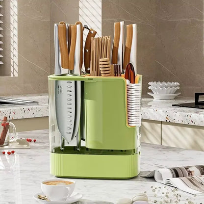 Inttox-🔪 Porte-Couteau Rotatif Multifonctionnel Cuisine 🍴🧊