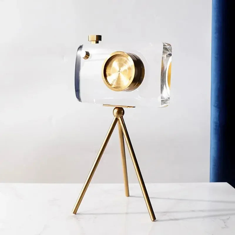 Inttox- 📷 Caméra en Cristal – Ornement Déco Nordique Luxe pour Salon, Bureau ou Chambre