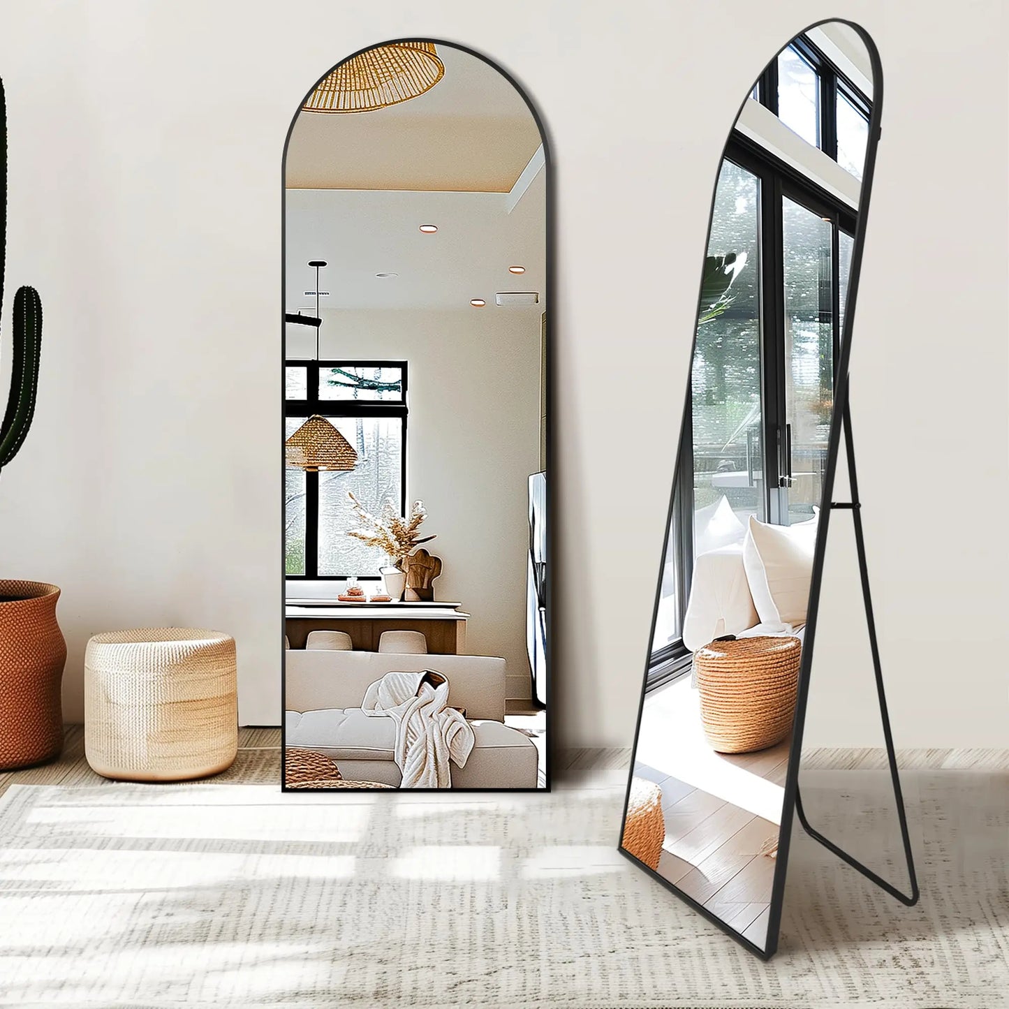 Inttox-🪞✨ Miroir Pleine Longueur avec Cadre en Aluminium
