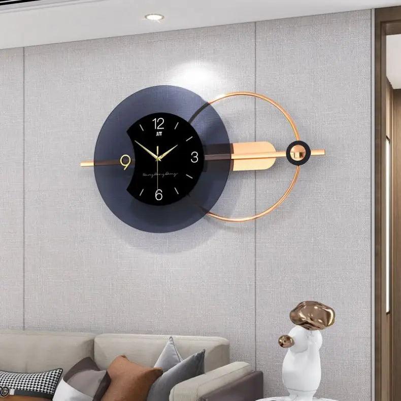 Inttox-Horloge murale de luxe en métal 3D surdimensionnée – Design moderne et personnalisé pour salon