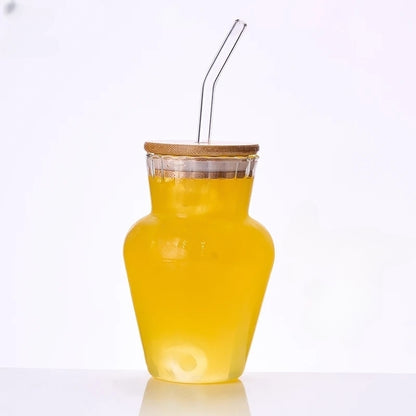 Inttox-Verre à rayures moderne avec couvercle et paille 🍹