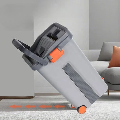 Inttox-Ensemble de Nettoyage Vadrouille & Seau avec Roues 🚿 | Mains Libres & Microfibre Ultra Absorbante 🧽