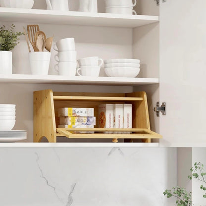 Inttox-🍞🪵 Boîte à Pain en Bambou – Design Moderne & Fenêtre Transparente 🌿
