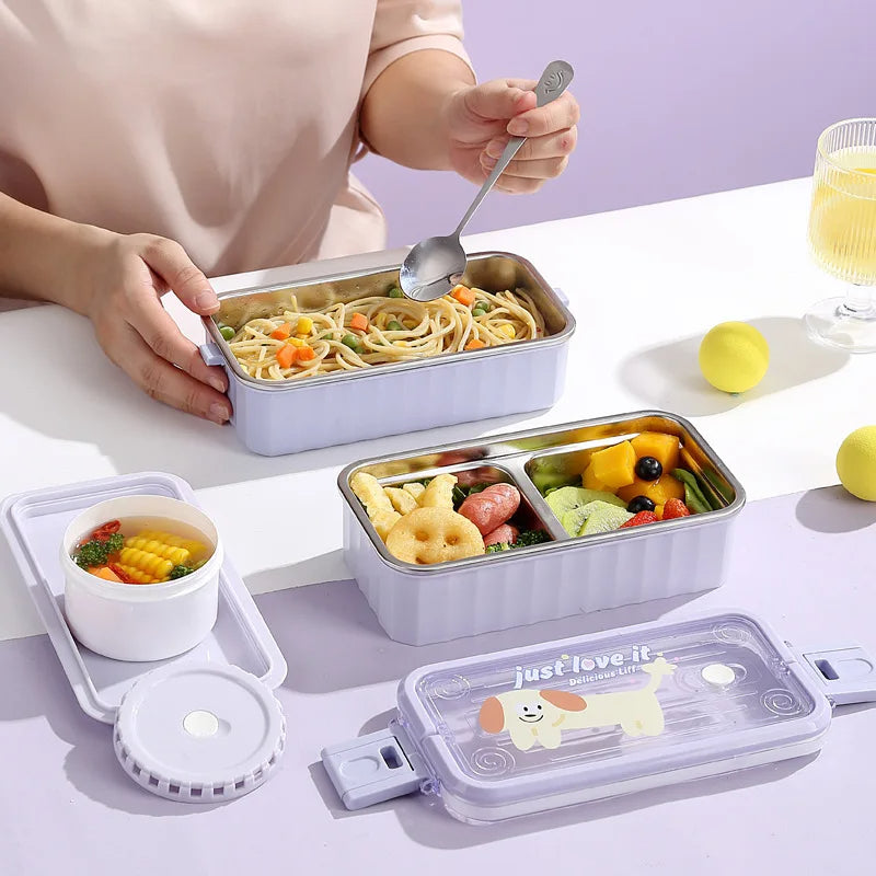Inttox-🍱  Boîte à Lunch Enfant 2 Couches 🧒✨