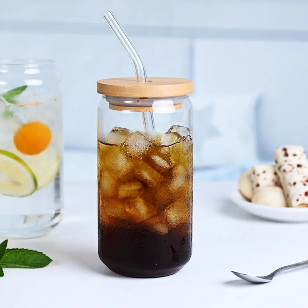 Bouteille d'Eau en Verre avec Paille, Tasse Étanche, Café, Jus, et Thé