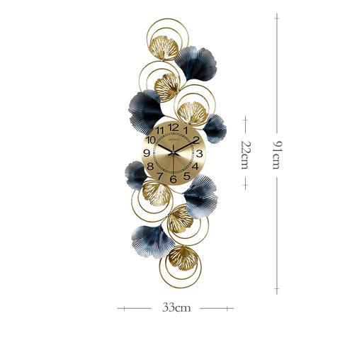 Inttox-Horloge Murale de Luxe en Métal Doré - Inttox