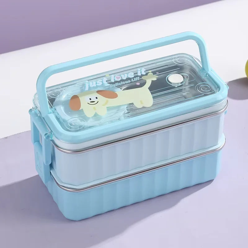 Inttox-🍱  Boîte à Lunch Enfant 2 Couches 🧒✨