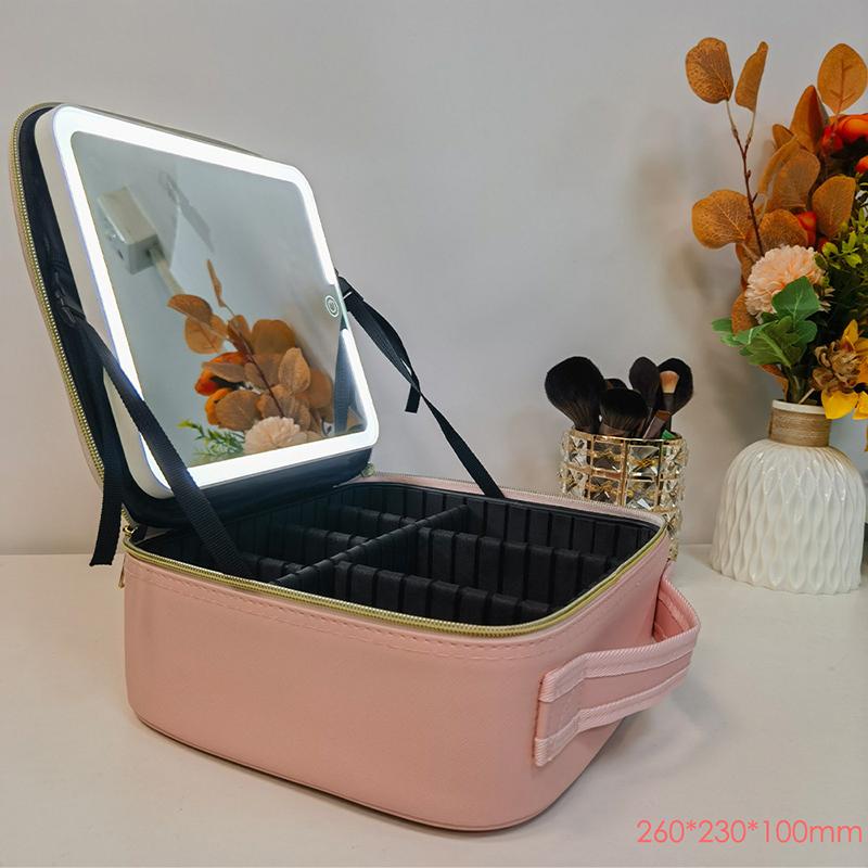 Inttox-💄 Sac de Maquillage avec Miroir Éclairé – Beauté & Praticité à Emporter 👜
