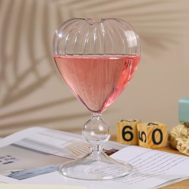 Inttox-💖 Tasse Créative en Forme de Cœur avec Paille – Verre à Cocktail Haut pour Boissons, Jus & Mélanges🍹