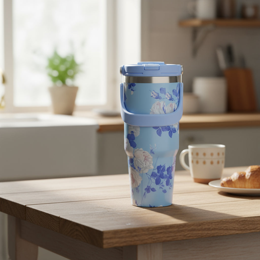 Inttox-Tasse Isotherme – Design Fleur Créatif