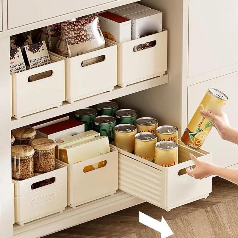 Inttox-Boîte de Rangement Télescopique Coulissante pour Armoire de Cuisine