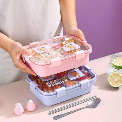 Inttox- Boîte à Lunch Bento pour Enfants en Acier Inoxydable, 800 ml, Isolée à 2 Compartiments