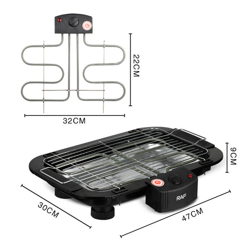 Inttox-RAF Vente Chaude Gril Électrique Antiadhésif Sans Fumée, Barbecue en Acier Inoxydable