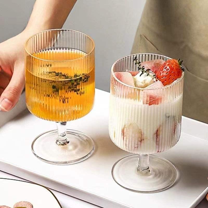 Inttox-Ensemble de 6 Verres Blancs de Haute Qualité - Verrerie Gravée pour Eau, Jus et Lait