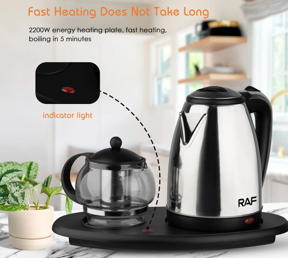 Inttox-☕🍵  Ensemble Électrique avec Théière en Verre et Infuseur