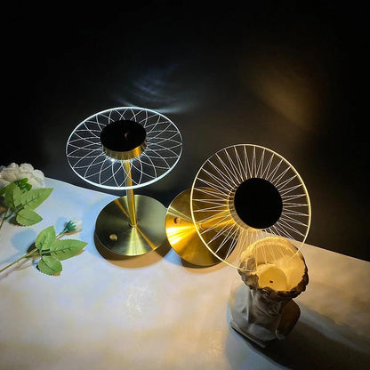 Inttox-Lampe de Table LED en Métal Rayé Lotus à Commande Tactile