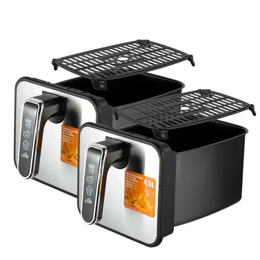 Inttox-Friteuse à air double multifonction avancée – 9L, contrôle de la température, couleur noire