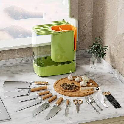 Inttox-🔪 Porte-Couteau Rotatif Multifonctionnel Cuisine 🍴🧊