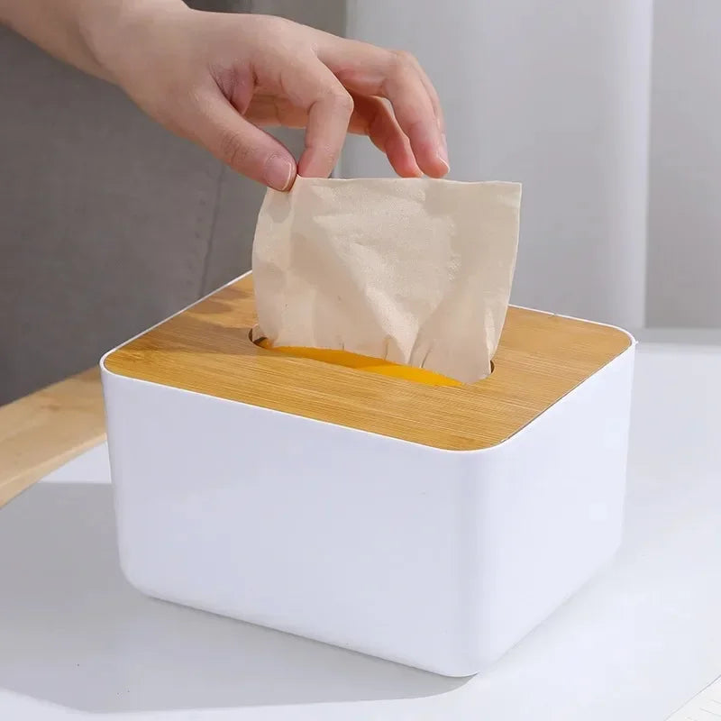 Inttox-2 pièce Boîte à Mouchoirs Moderne avec Couvercle en Bois 🌿🪵