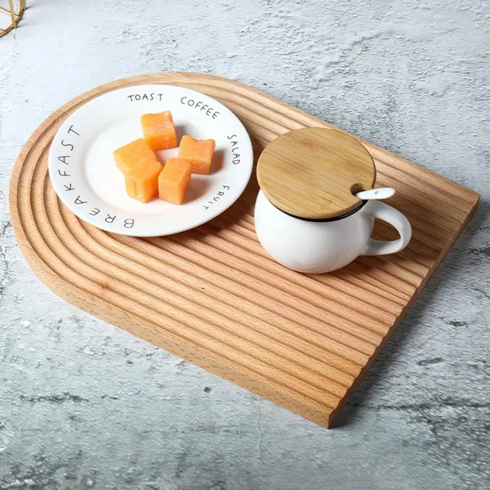 Inttox-🪵🍇 Planche à Découper en Bois — Plateau de Service Rond pour Fruits & Fromage