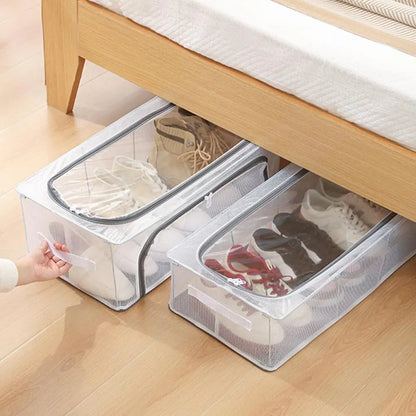 Inttox-Boîte de rangement transparente avec ouvertures double face, idéale pour chaussures et accessoires 👟