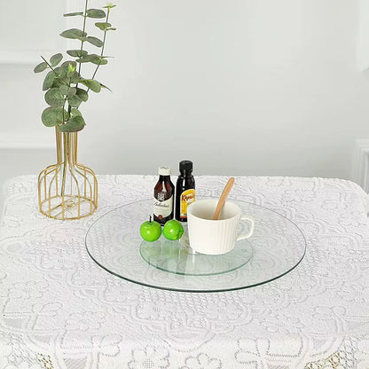 Inttox-Plateau à Gâteau Rotatif en Verre – Élégance & Praticité 🎂🌀 | Plateau de Service en Verre Personnalisé