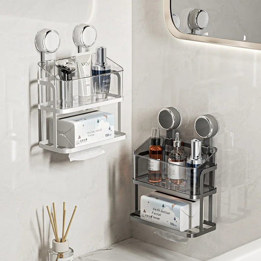 Inttox-Support Mural Sans Poinçon Multi-Usages 🛠️ | Porte-Papier & Rangement Fer Art 🧼✨