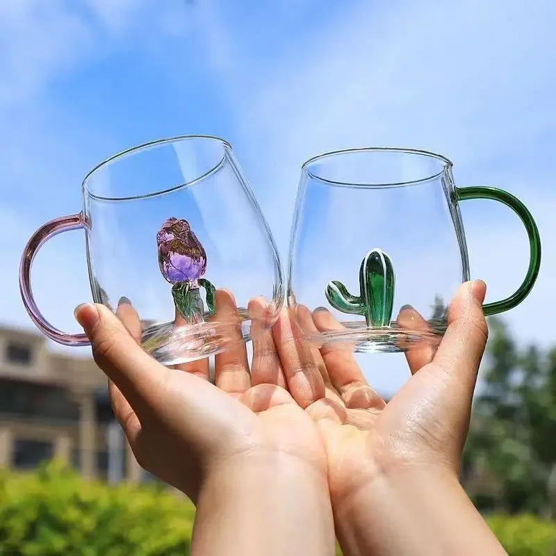 Inttox-🥤3  Verre Animal Mignon en Borosilicate – Cadeau Original et Tendance ! 🎁✨