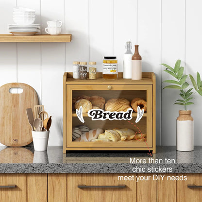 Inttox-🍎🍞 Panier de Fruits en Bois à 2 Niveaux