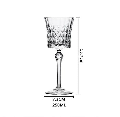 Inttox-Ensemble de 6 verres en cristal sans plomb – Design vintage en relief diamant pour eau et jus, parfait pour événements et mariages