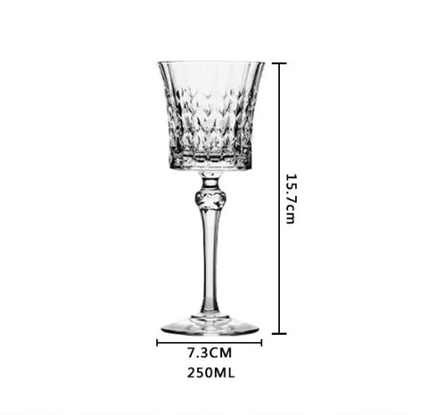 Inttox-Ensemble de 6 verres en cristal sans plomb – Design vintage en relief diamant pour eau et jus, parfait pour événements et mariages