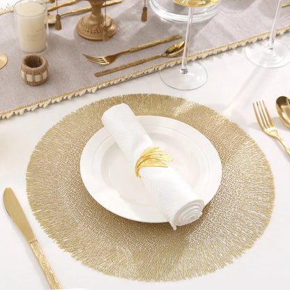 Inttox-Tapis Rond Doré en Relief – Style Européen Élégant 🏛️🍴 6 piece