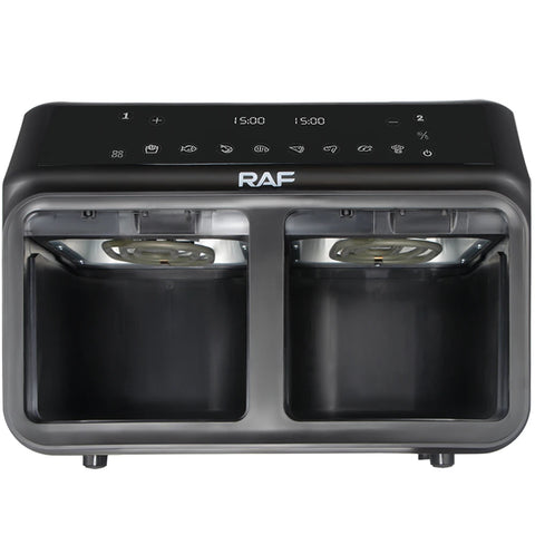 Inttox-Friteuse à air multifonctionnelle RAF 2200 W – Système de chauffage express, écran tactile avec invites de cuisson guidées