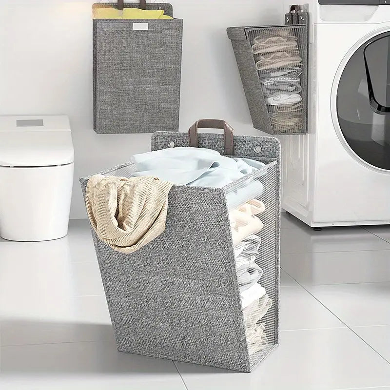 Inttox-🧺 Panier à Linge Suspendu Multifonction – Avec 2 Crochets Muraux Inclus 🪝