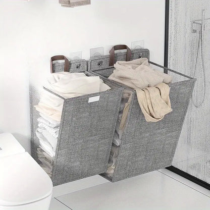 Inttox-🧺 Panier à Linge Suspendu Multifonction – Avec 2 Crochets Muraux Inclus 🪝