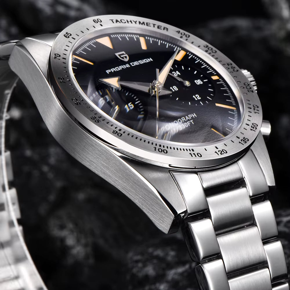 ⌚ PAGANI DESIGN – Montre de Luxe Rétro 🕰️ pour Homme | Chronographe Sport 🏁 | Mouvement Quartz & Verre Saphir 💎 | Étanche 100M 🌊 – Nouvelle Collection
