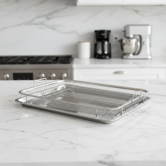 Inttox-Ensemble de Plateaux Croustillants en Acier Inoxydable Antiadhésif